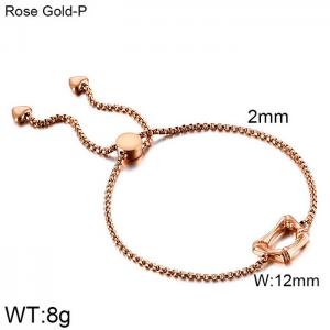 Stainless Steel Rose Gold-plating Bracelet - KB123945-KFC