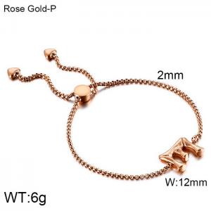 Stainless Steel Rose Gold-plating Bracelet - KB123946-KFC
