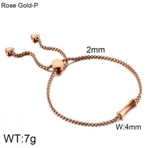 Stainless Steel Rose Gold-plating Bracelet - KB123950-KFC