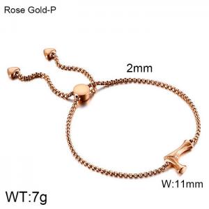 Stainless Steel Rose Gold-plating Bracelet - KB123953-KFC