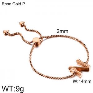 Stainless Steel Rose Gold-plating Bracelet - KB123954-KFC