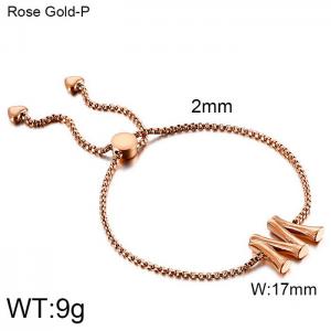 Stainless Steel Rose Gold-plating Bracelet - KB123955-KFC