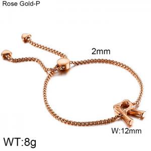 Stainless Steel Rose Gold-plating Bracelet - KB123959-KFC