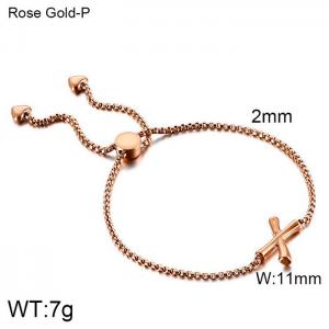 Stainless Steel Rose Gold-plating Bracelet - KB123965-KFC