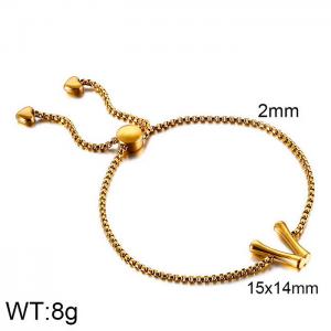 Stainless Steel Gold-plating Bracelet - KB123989-KFC