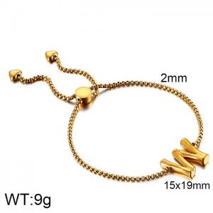 Stainless Steel Gold-plating Bracelet - KB123990-KFC