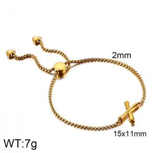 Stainless Steel Gold-plating Bracelet - KB123991-KFC