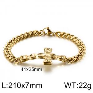 Stainless Steel Gold-plating Bracelet - KB124334-KFC