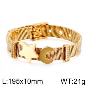Stainless Steel Gold-plating Bracelet - KB124354-KFC