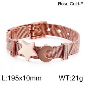 Stainless Steel Rose Gold-plating Bracelet - KB124356-KFC