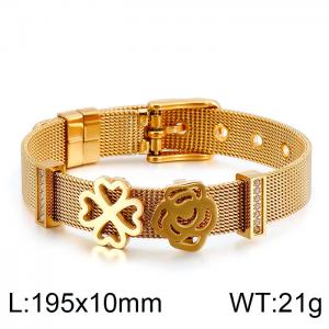 Stainless Steel Gold-plating Bracelet - KB124359-KFC