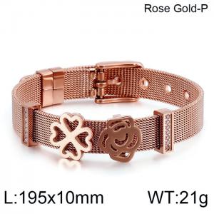 Stainless Steel Rose Gold-plating Bracelet - KB124360-KFC