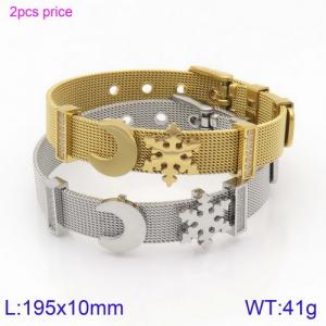 Stainless Steel Gold-plating Bracelet - KB124364-KFC