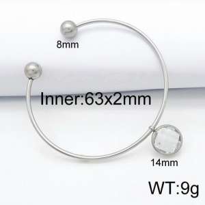 Stainless Steel Stone Bangle - KB124469-Z