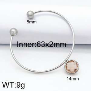 Stainless Steel Stone Bangle - KB124471-Z
