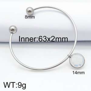 Stainless Steel Stone Bangle - KB124478-Z