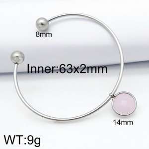 Stainless Steel Stone Bangle - KB124479-Z