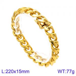 Stainless Steel Gold-plating Bracelet - KB127146-Z