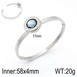 Stainless Steel Stone Bangle - KB127189-Z