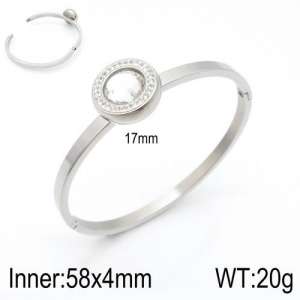 Stainless Steel Stone Bangle - KB127190-Z