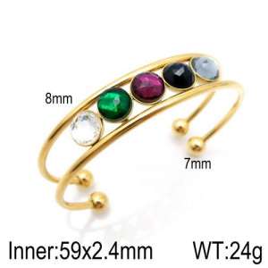 Stainless Steel Stone Bangle - KB127201-ZC