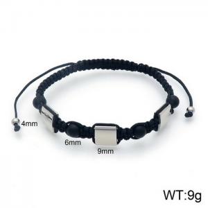 Simple square black bead men's and women's hand woven bracelet - KB132898-Z