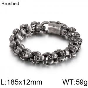 Stainless Skull Bracelet - KB135789-D