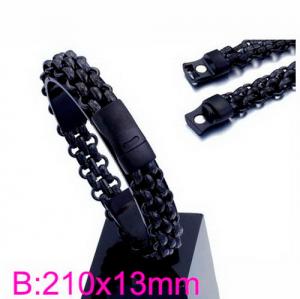 Stainless Steel Black-plating Bracelet - KB135808-D