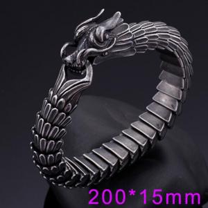 Dragon scale pattern domineering men's bracelet vintage stainless steel keel bracelet - KB135827-D