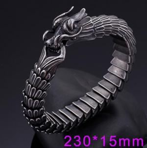 Dragon scale pattern domineering men's bracelet vintage stainless steel keel bracelet - KB135829-D