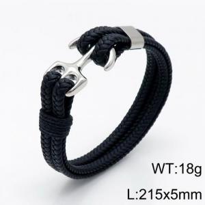 Stainless Steel Leather Bracelet - KB136207-QM
