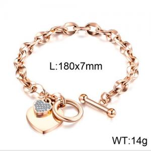 Stainless Steel Rose Gold-plating Bracelet - KB136357-WGTY