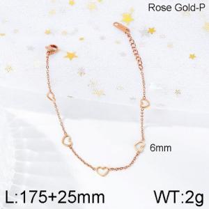 Stainless Steel Rose Gold-plating Bracelet - KB136501-WGTY