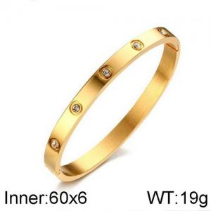 Stainless Steel Stone Bangle - KB136788-WGSF