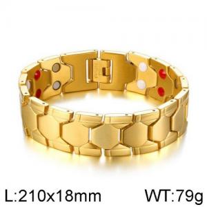 Stainless Steel Gold-plating Bracelet - KB136789-WGSF