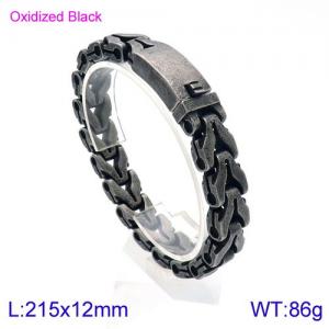Stainless Steel Oxidized Black Bracelet - KB137022-BDJX