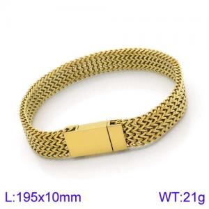 Stainless Steel Gold-plating Bracelet - KB138027-KFC