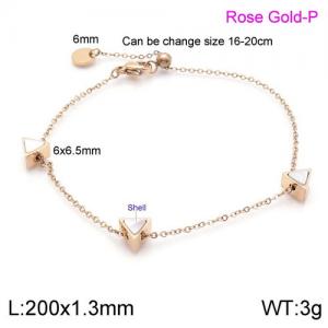 Stainless Steel Rose Gold-plating Bracelet - KB138251-GC