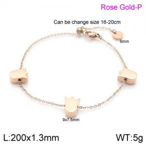 Stainless Steel Rose Gold-plating Bracelet - KB138261-GC