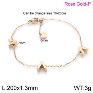 Stainless Steel Rose Gold-plating Bracelet - KB138270-GC