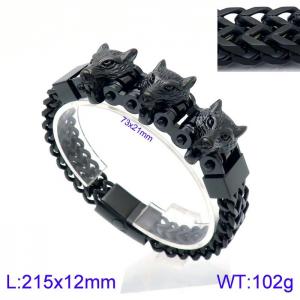 Stainless Steel Black-plating Bracelet - KB138751-KFC