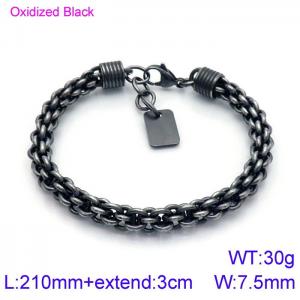 Stainless Steel Oxidized Black Bracelet - KB138851-KFC