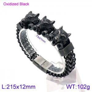 Stainless Steel Oxidized Black Bracelet - KB138858-KFC