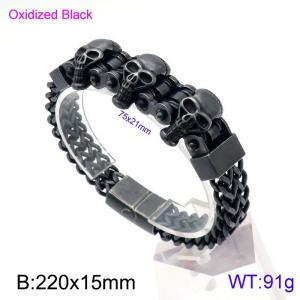 Stainless Steel Oxidized Black Bracelet - KB138859-KFC