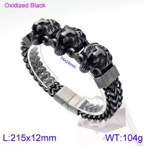 Stainless Steel Oxidized Black Bracelet - KB138860-KFC
