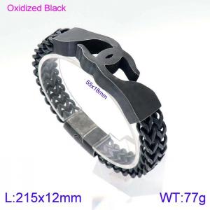 Stainless Steel Oxidized Black Bracelet - KB138863-KFC