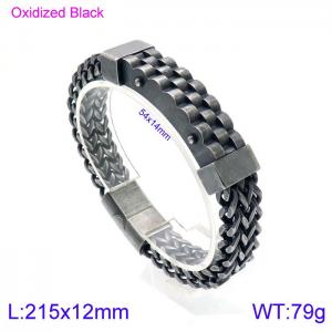 Stainless Steel Oxidized Black Bracelet - KB138864-KFC