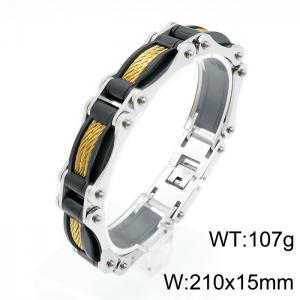 Stainless Steel Gold-plating Bracelet - KB139392-KFC