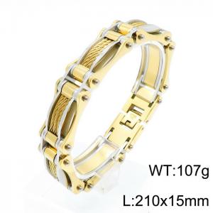 Stainless Steel Gold-plating Bracelet - KB139396-KFC