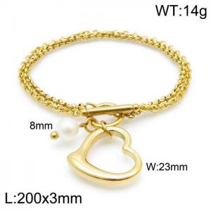 Stainless Steel Gold-plating Bracelet - KB139494-Z